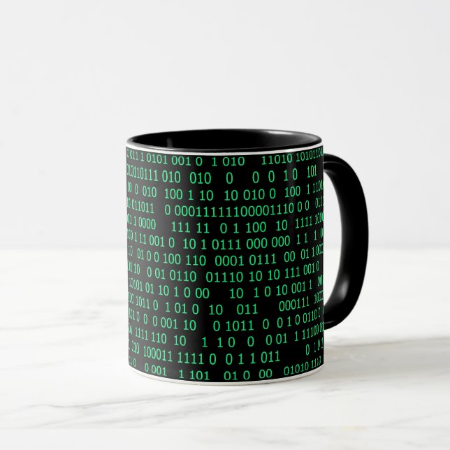 Caneca Sistema Numerário Binário Verde (Frente Esquerda)