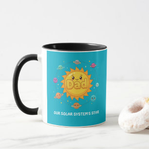 Caneca Sistema Solar Estrela Espaço Cartoon Pai Bonito