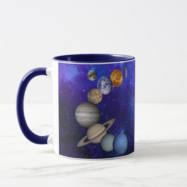 Caneca Sistema Solar - Nossos Planetas Em Uma Mug De Céu  (Esquerda)