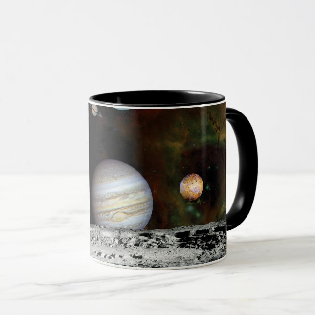 Caneca Sistema Solar Voyager Imagens Espaço Montagem Foto (Frente Esquerda)