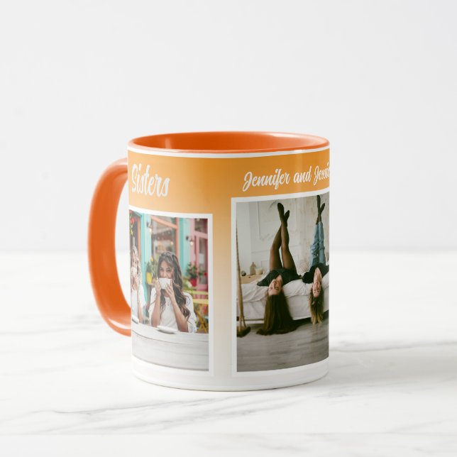 Caneca Sisters Photo Collage with Names, Best Therapy (Frente Esquerda)