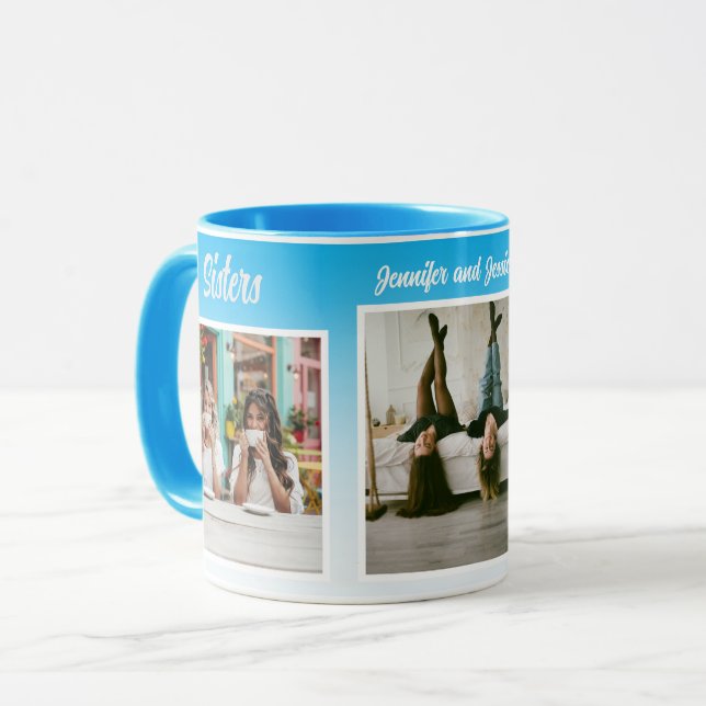Caneca Sisters Photo Collage with Names, Best Therapy (Frente Esquerda)