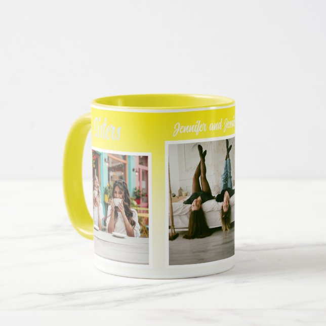 Caneca Sisters Photo Collage with Names, Best Therapy (Frente Esquerda)