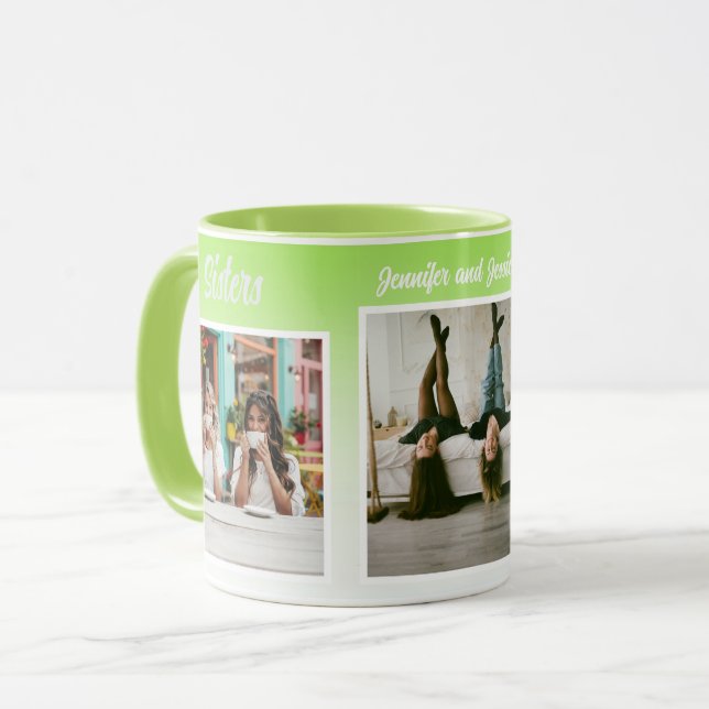 Caneca Sisters Photo Collage with Names, Best Therapy (Frente Esquerda)