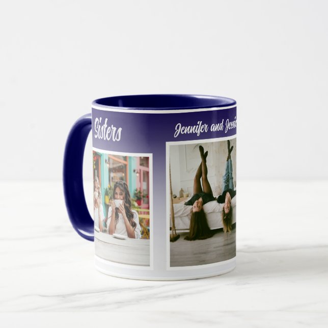 Caneca Sisters Photo Collage with Names, Best Therapy (Frente Esquerda)