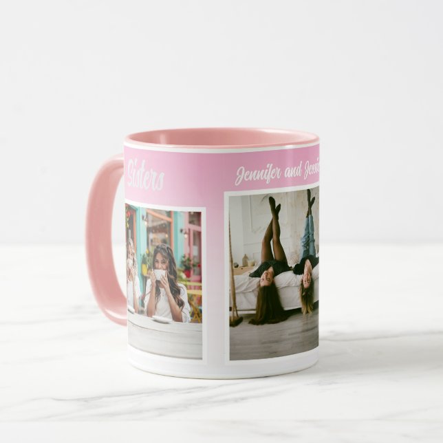 Caneca Sisters Photo Collage with Names, Best Therapy (Frente Esquerda)