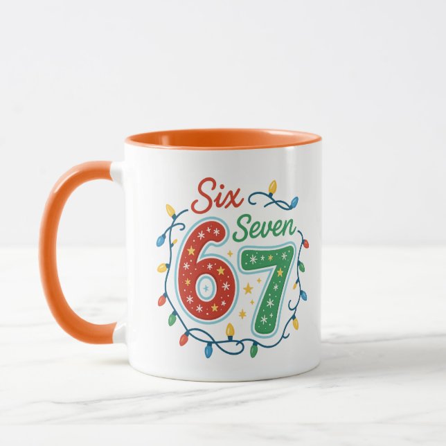 Caneca Six Seven 67 Christmas Meme Mug, Funny Holiday  (Esquerda)