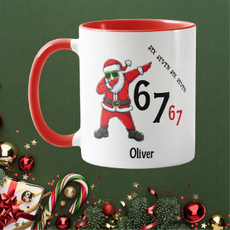 Caneca Six Seven 6 7 67 Meme Santa Dubbing Personalized