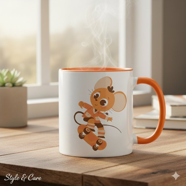 Caneca Skateboarding Mouse Combo Mug - Bold & Playful (Skateboarding Mouse Combo Mug - Bold & Playful)