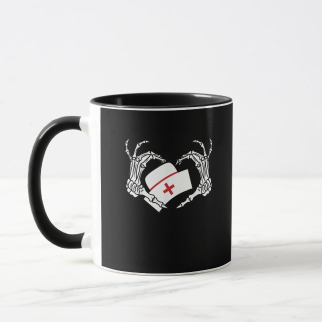 Caneca Skeleton Coração Preguiçoso Diy Halloween Figurume (Esquerda)