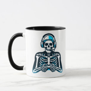 Caneca Skeleton Gamer Skull - Controlador de headset de j