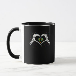 Caneca Skeleton Hand Heart Maracas Cinco De Mayo Mexicano