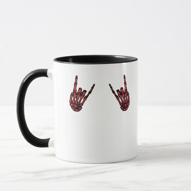 Caneca Skeleton Hand Heart Roll & Red Classic (Esquerda)