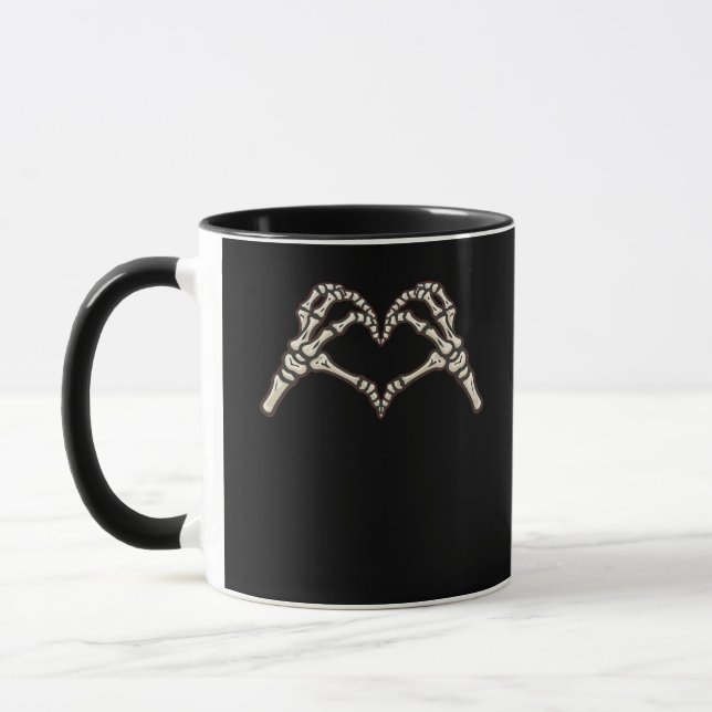 Caneca Skeleton Hand Hearts Design (Esquerda)