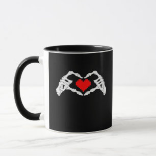 Caneca Skeleton Heart and Mands Meme