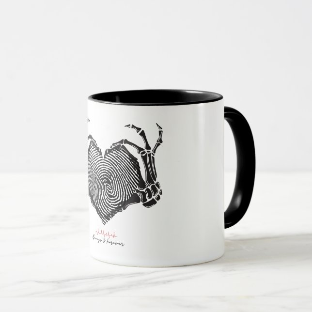 Caneca Skeleton Heart Sign Mug (Frente Esquerda)
