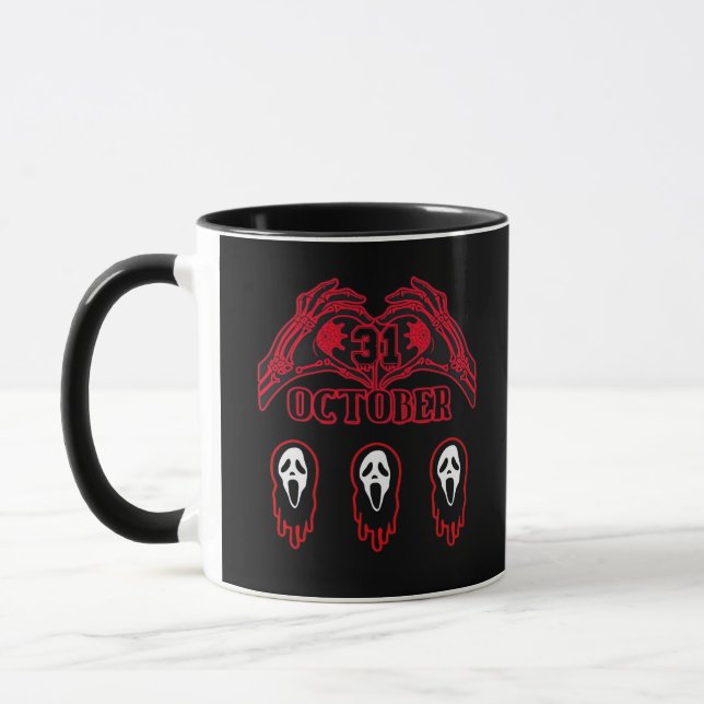 Caneca Skeleton mãos 31/10 clássicas (Esquerda)
