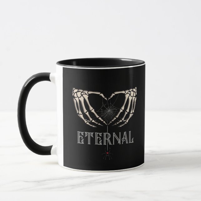 Caneca Skeleton Mãos Cardíaco Clássico (Esquerda)