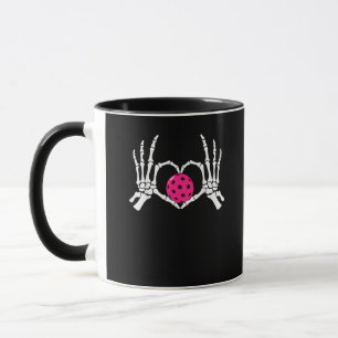 Caneca Skeleton Mãos Sinalizador de Coração Dia de os nam