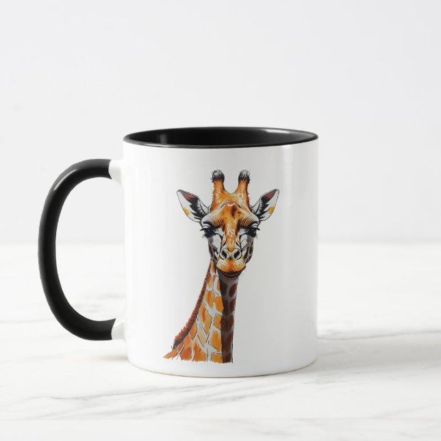 Caneca Sketch da Girafa do Lápis de Cores - Desenho Artís (Esquerda)