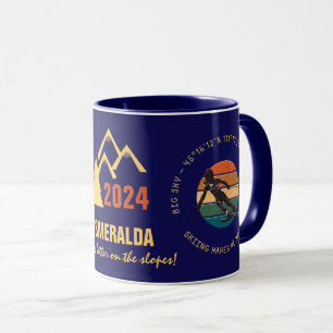 Caneca Ski Big Sky, Montana - Esquiadora feminina, texto