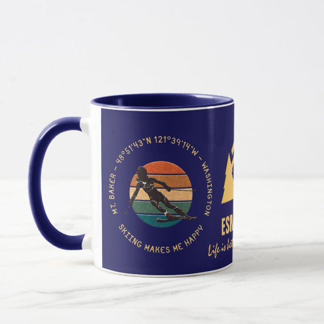 Caneca Ski Mt. Baker, Washington - Lady Skier A Escuro (Esquerda)