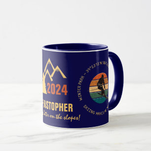 Caneca Ski Winter Park, Colorado - Man Skier, Texto Amare