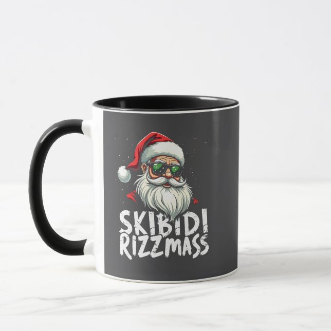 Caneca Skibidi Rizzmas Engraçado Gen Alpha Slang Natal (Esquerda)