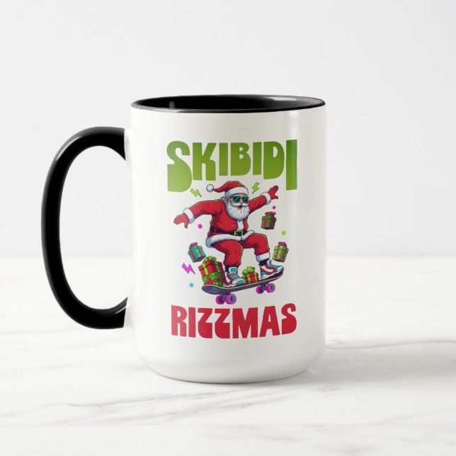Caneca Skibidi Rizzmas Santa on his Skate (Esquerda)