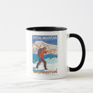 Caneca Skier Carregando agora Skis - Crystal Mountain, WA