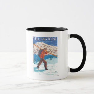 Caneca Skier Carregando agora Skis - Yellowstone Nat