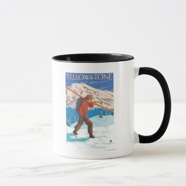 Caneca Skier Carregando agora Skis - Yellowstone Nat (Direita)