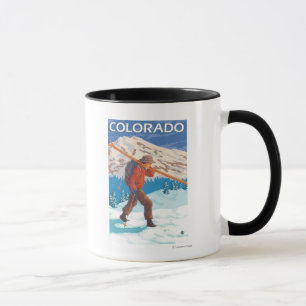 Caneca Skier Carregando SkisColorado