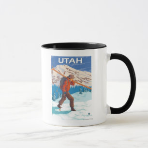 Caneca Skier Carregando SkisUtah