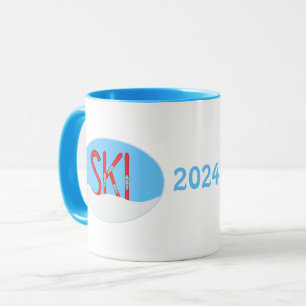 Caneca Skis Snow Oval