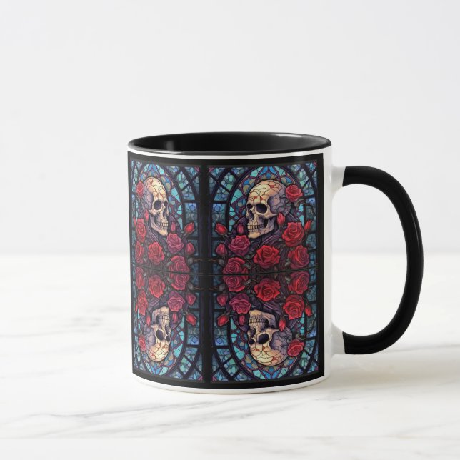 Caneca Skulls & Rosas espelhados V2 Coffee Mug (Direita)