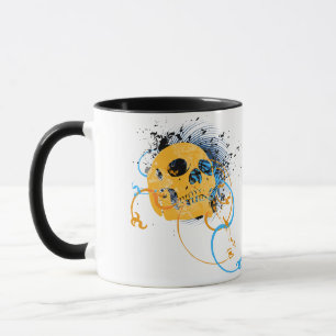 Caneca Skullz. setas torcidas para cima.