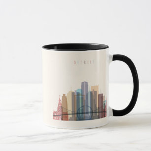 Caneca Skyline da cidade de Detroit, Michigan