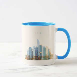 Caneca Skyline da cidade de Doha, Qatar