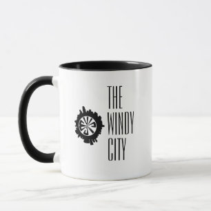 Caneca Skyline da Cidade Personalizada de Chicago na Silh
