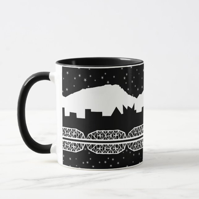 Caneca Skyline de Chatt preto e branco (Esquerda)