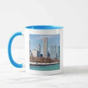 Caneca Skyline de Chicago através do Lago Michigan