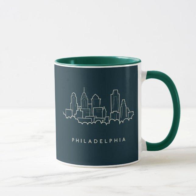 Caneca Skyline de Philadelphfia Pensilvânia (Direita)