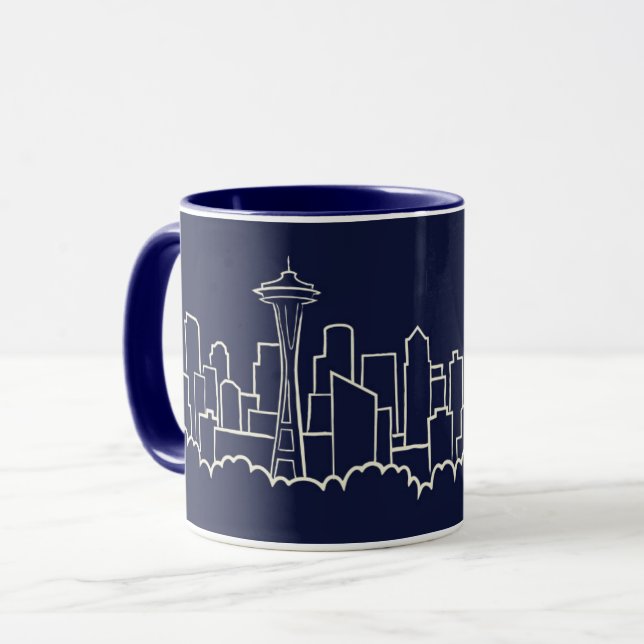 Caneca Skyline de Seattle (Frente Esquerda)