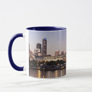 Caneca Skyline dos EUA, Illinois, Chicago no crepúsculo