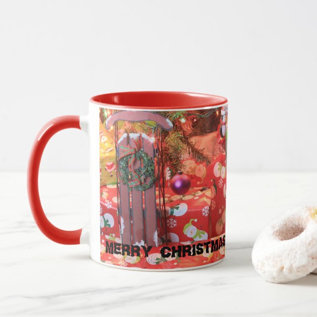 Caneca Sled de Natal com coroa (Com Donut)