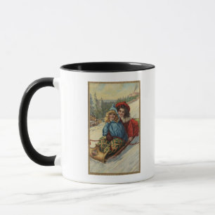 Caneca Sledding das meninas de ChristmasTwo