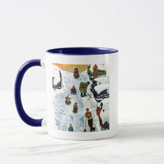 Caneca Sledding e escavar para fora