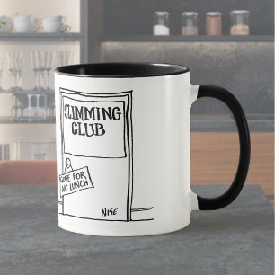 Caneca Slimming Club tem Sinal dizendo "Gone For No Lunch