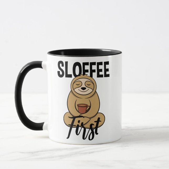 Caneca Sloffee - animais de mandrião e café (Esquerda)